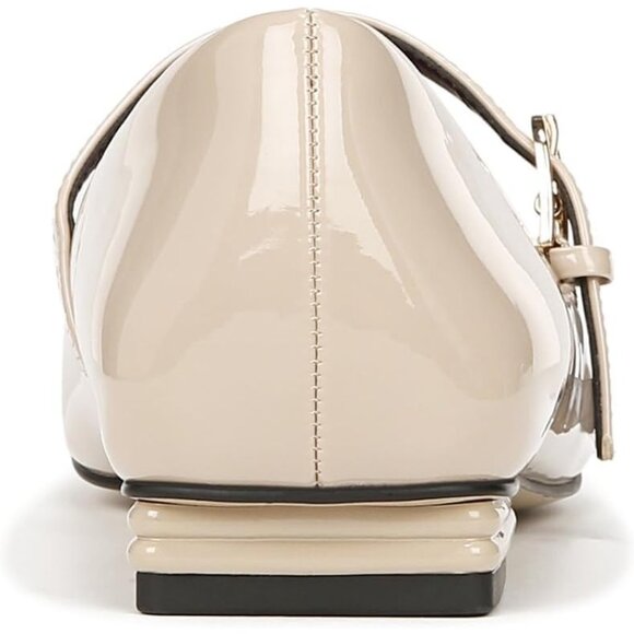 Franco Sarto Womens Beige Patent Faux Leather Tinsley Mary Jane Ballet Flats - Picture 3 of 9